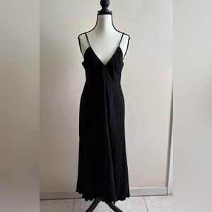 H&M Elegant Black Spaghetti Strap Dress Tie Back
